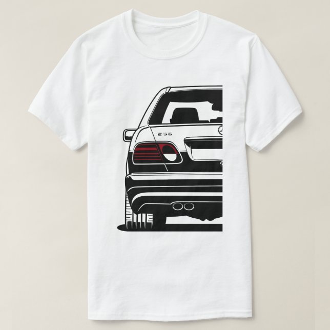 Retro Mercedes W210 Artwork T-Shirt (Design Front)