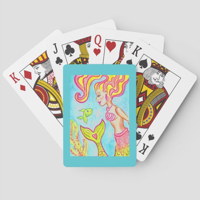 Retro Mermaid Playing Cards  (Back)