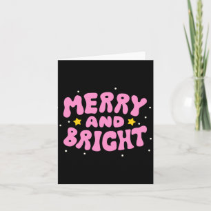 Retro Merry And Bright Holiday Design  Card