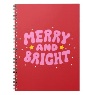 Retro Merry and Bright Holiday Design Notebook
