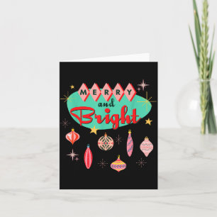Retro Merry And Bright Mid-century Modern Christma Card