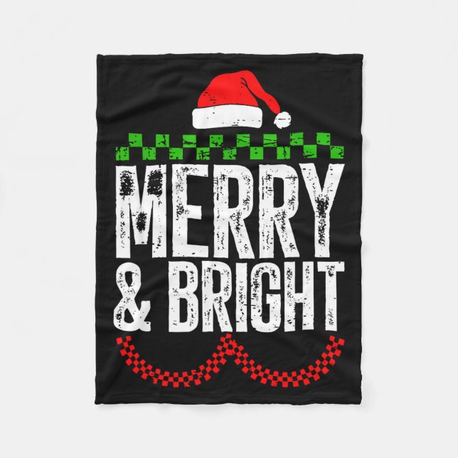 Retro Merry And Bright Moody And Uptight Couples C Fleece Blanket (Front)