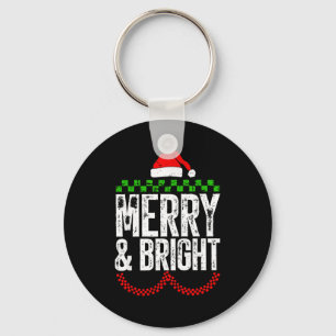 Retro Merry And Bright Moody And Uptight Couples C Key Ring
