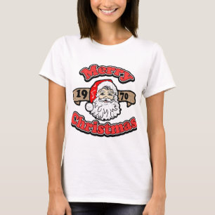 Retro Merry Christmas 1970 Santa T-Shirt