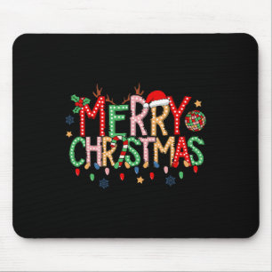 Retro Merry Christmas 2024 Family Matching Xmas Pa Mouse Pad