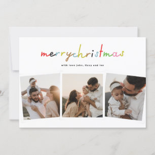 retro merry christmas 4 photo collage happy holiday card