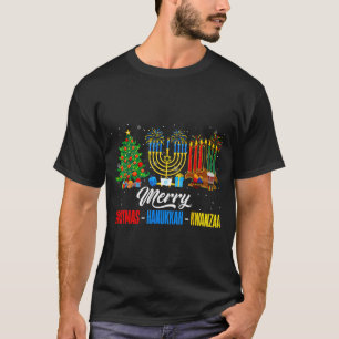 Retro Merry Christmas Hanukkah Kwanzaa Happy Holid T-Shirt