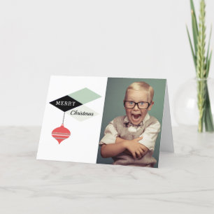 Retro Merry Christmas Holiday Photo Card
