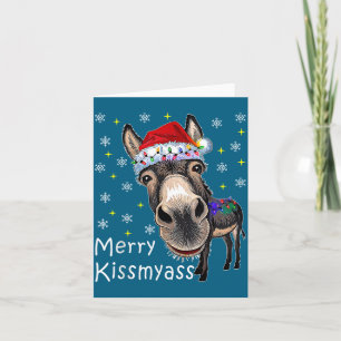 Retro Merry Christmas Light Merry Kissmy Funny  Card