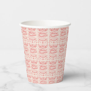 Retro Merry Christmas  Paper Cups