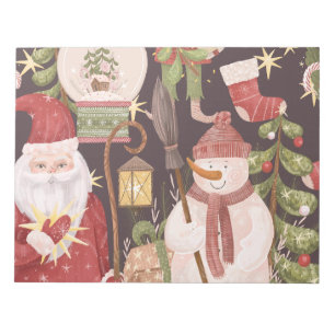 Retro Merry Christmas Pattern - Festive Aesthetic Notepad
