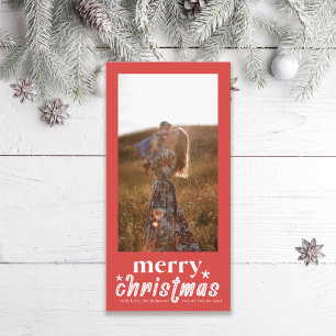 Retro Merry Christmas Photo Holiday Card