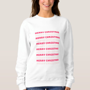 Retro Merry Christmas Pink Holiday Decor Preppy Sweatshirt