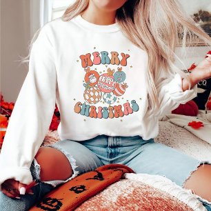 Retro Merry Christmas Santa Watercolor Sweatshirt