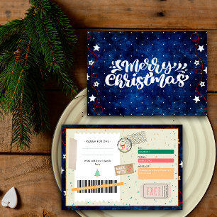 Retro Merry Christmas Script Xmas Gift Coupon