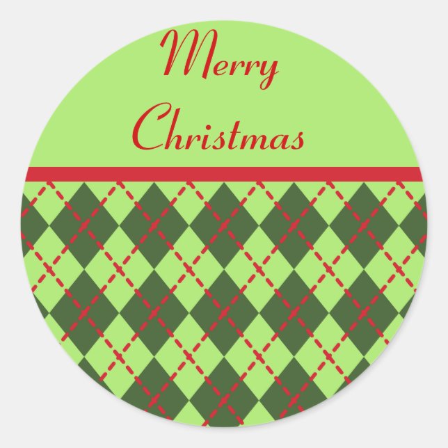 Retro Merry Christmas Sticker (Front)