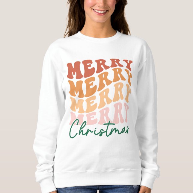 Retro Merry Christmas Sweatshirt (Front)