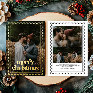 Retro Merry Christmas Trendy photo family 