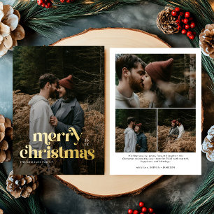 Retro Merry Christmas Trendy photo family 