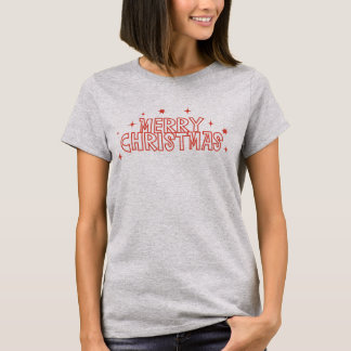 Retro Merry Christmas Typography T-Shirt