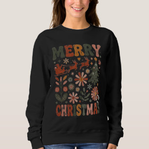 Retro Merry Christmas Vintage Holiday Women Sweatshirt