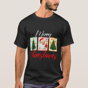 Retro Merry Christmas Vintage Santa Xmas Tree Tis  T-Shirt
