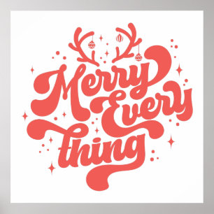 Retro Merry Everything Merry Christmas  Poster