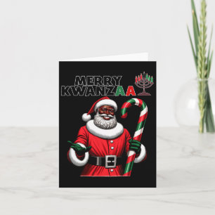 Retro Merry Kwanzaa Santa Black Christmas African  Card