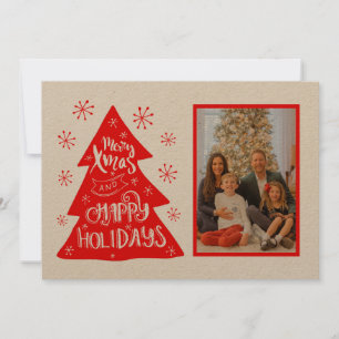 Retro Merry Xmas Tree Photo Template