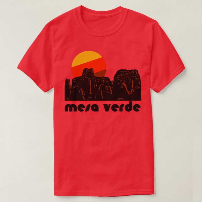 Retro Mesa Verde Tourist Souvenir National Park De T-Shirt (Design Front)