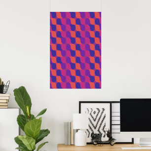 Retro Metaballs Abstract Geometric Pattern Poster