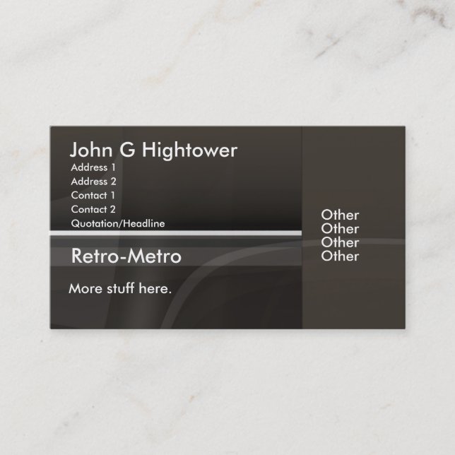 Retro Metro Collection Business Card (Front)