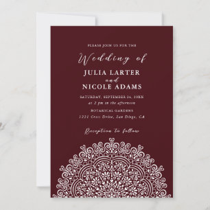 Retro Mexican Terrain Flourishing Mandala Wedding Invitation