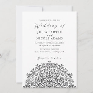 Retro Mexican Terrain Flourishing Mandala Wedding Invitation