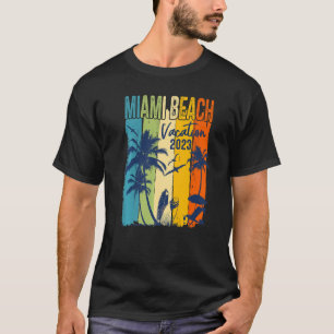 Retro Miami Beach 2023 Florida Family Vacation Gro T-Shirt