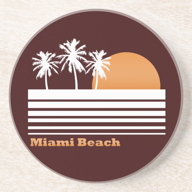 Retro Miami Beach Coaster (Front)