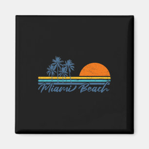 Retro Miami Beach Florida Tees Women Men Cool Vint Magnet