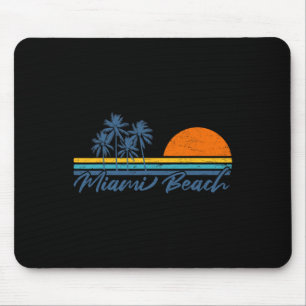 Retro Miami Beach Florida Tees Women Men Cool Vint Mouse Pad