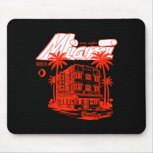 Retro miami coastal nights graphic - vintage art mouse pad