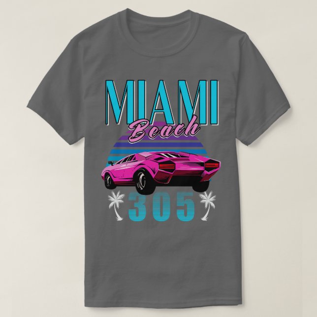 Retro Miami Florida 305 T-Shirt (Design Front)