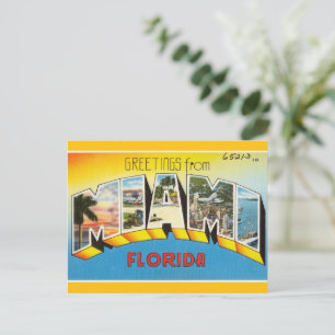 Retro Miami Florida. Postcard