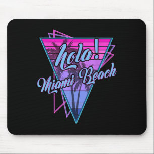 Retro Miami - Hola Miami Beach Florida Vintage Mouse Pad