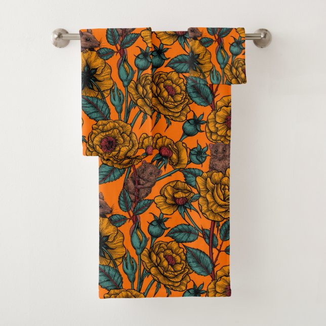 Retro mice party bath towel set (Insitu)