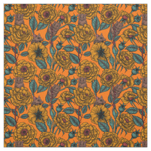 Retro mice party fabric