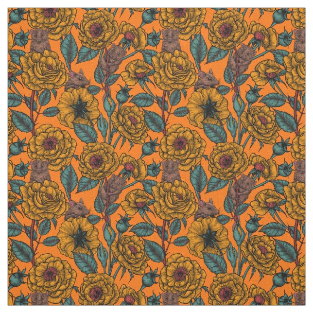 Retro mice party fabric (Swatch)
