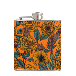Retro mice party hip flask