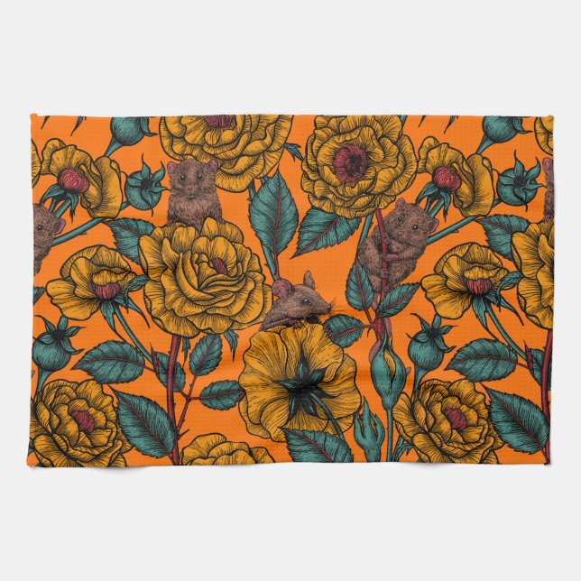 Retro mice party tea towel (Horizontal)