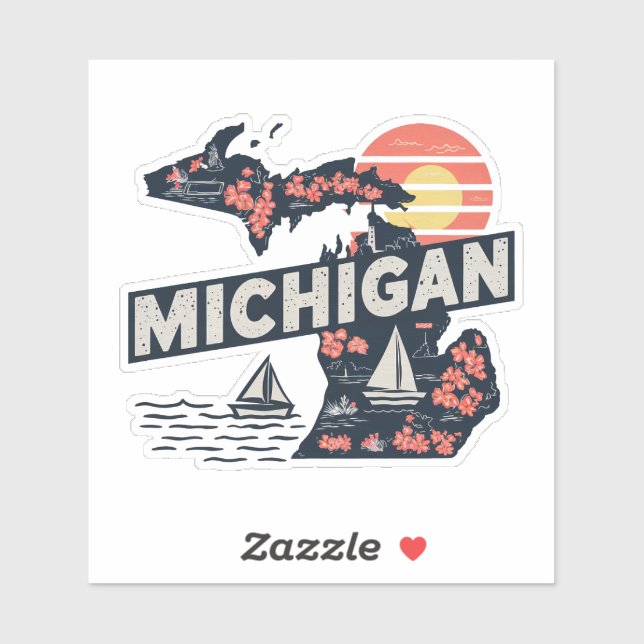 Retro Michigan State Sticker (Sheet)