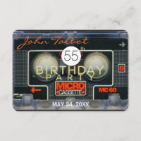 Retro Micro Audiotape 55th Birthday Invitation