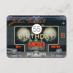 Retro Micro Audiotape 55th Birthday Invitation